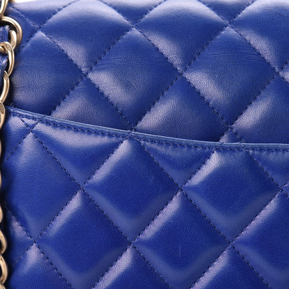 Chanel Lambskin Quilted Jumbo Double Flap Blue 21 of 22