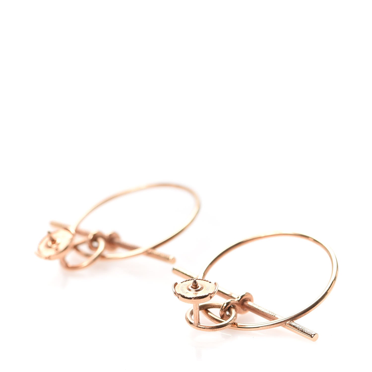 Hermes 18K Rose Gold PM Loop Earrings 3 of 5