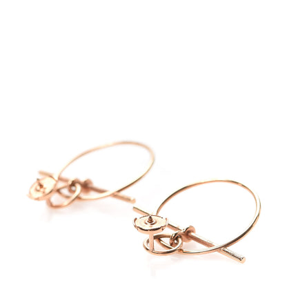 Hermes 18K Rose Gold PM Loop Earrings 3 of 5