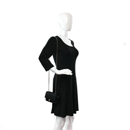 Chanel Satin Quilted Mini Rectangular Flap Black 2 of 8