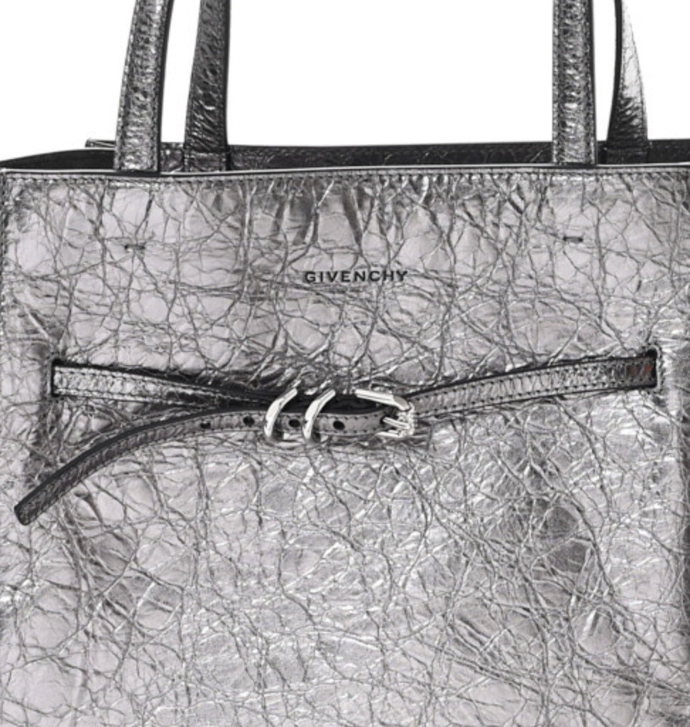 Givenchy Metallic Calfskin Medium Voyou Bag Silver 7 of 10