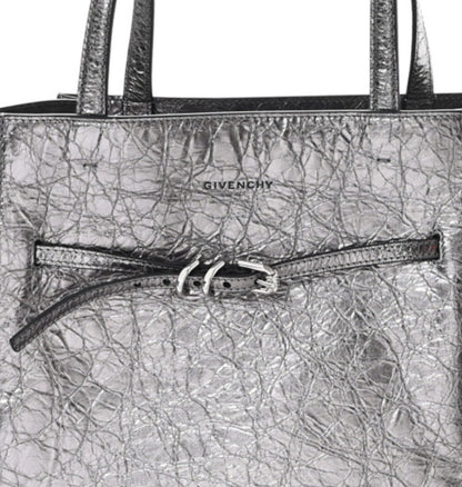 Givenchy Metallic Calfskin Medium Voyou Bag Silver 7 of 10