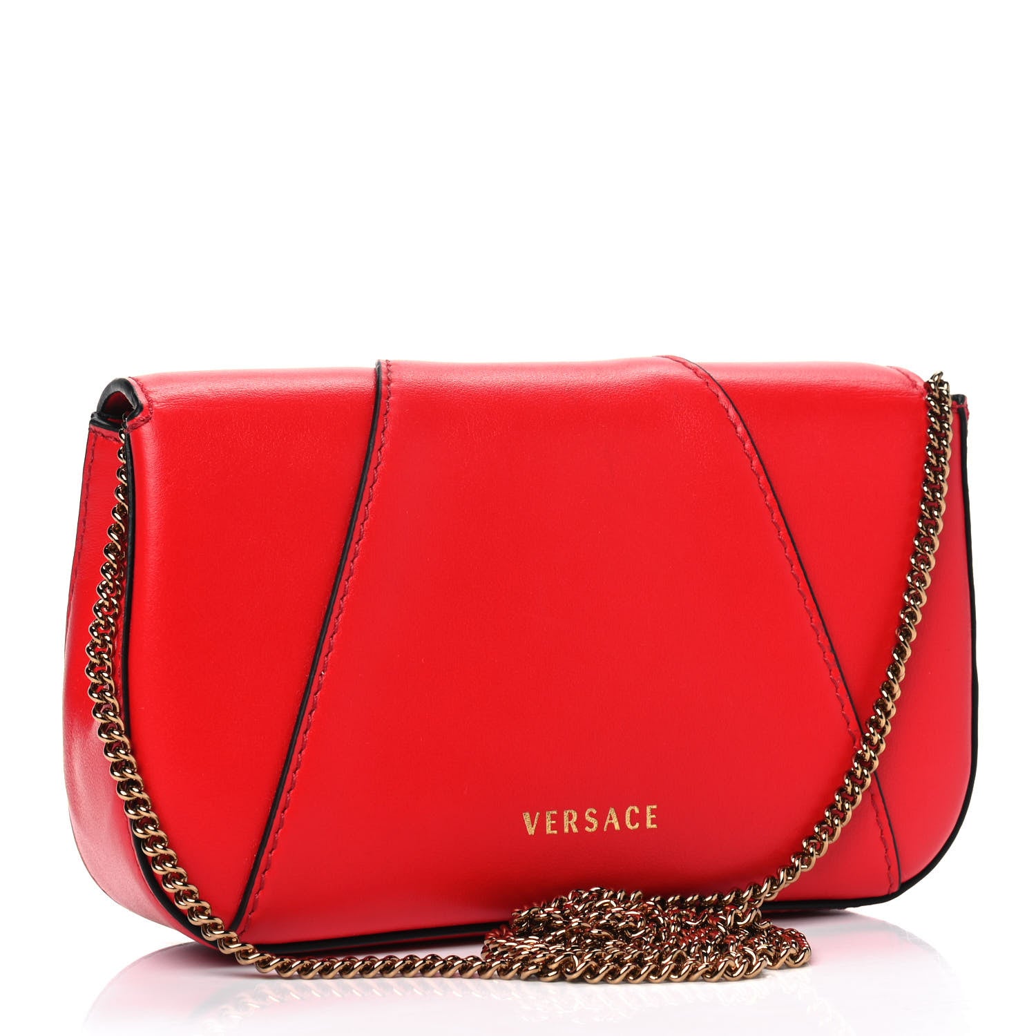 Versace Vitello Virtus Mini Chain Bag Eros Flame Red 2 of 4