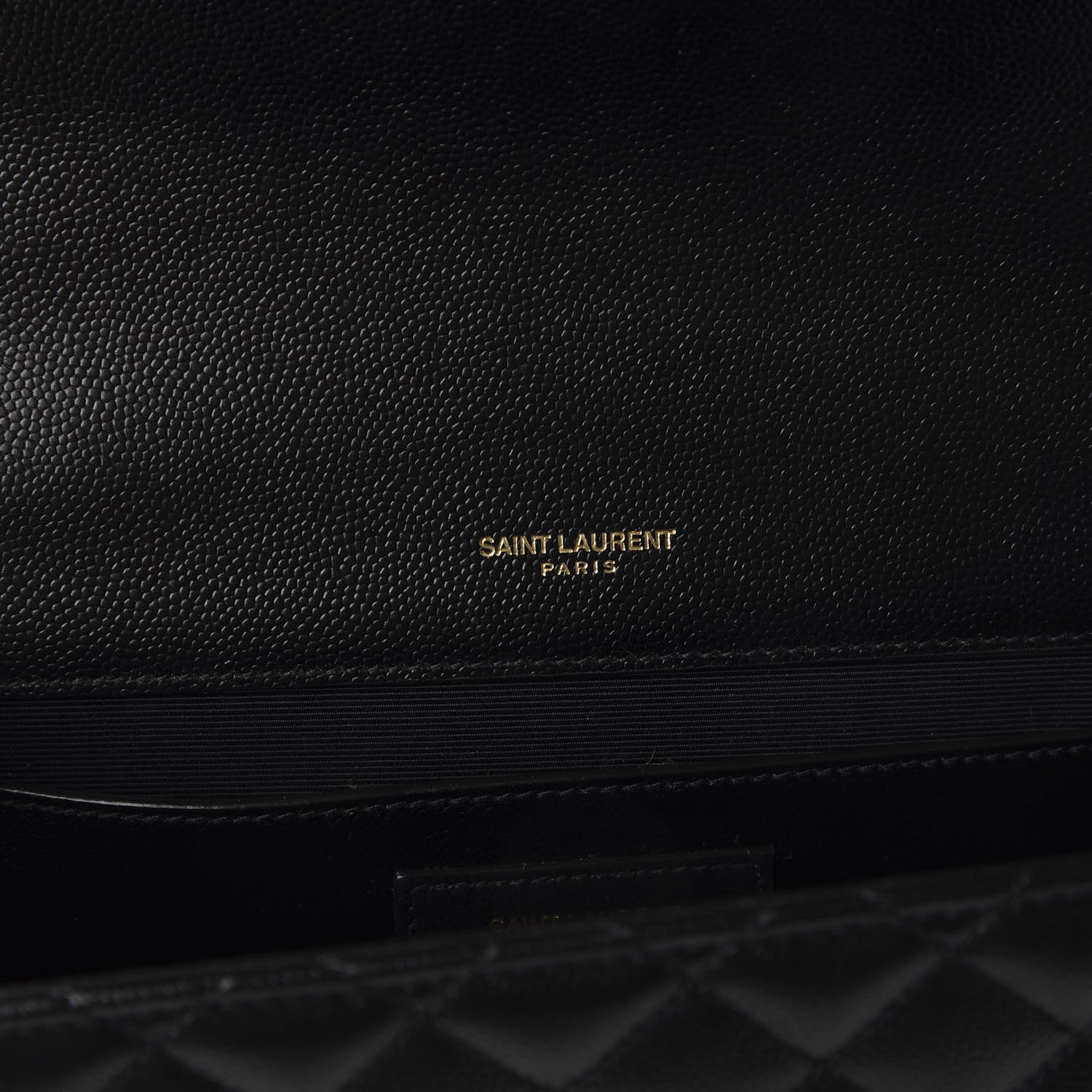 Saint Laurent Grain De Poudre Textured Mixed Matelasse Triquilt Medium Monogram Satchel Black 9 of 11