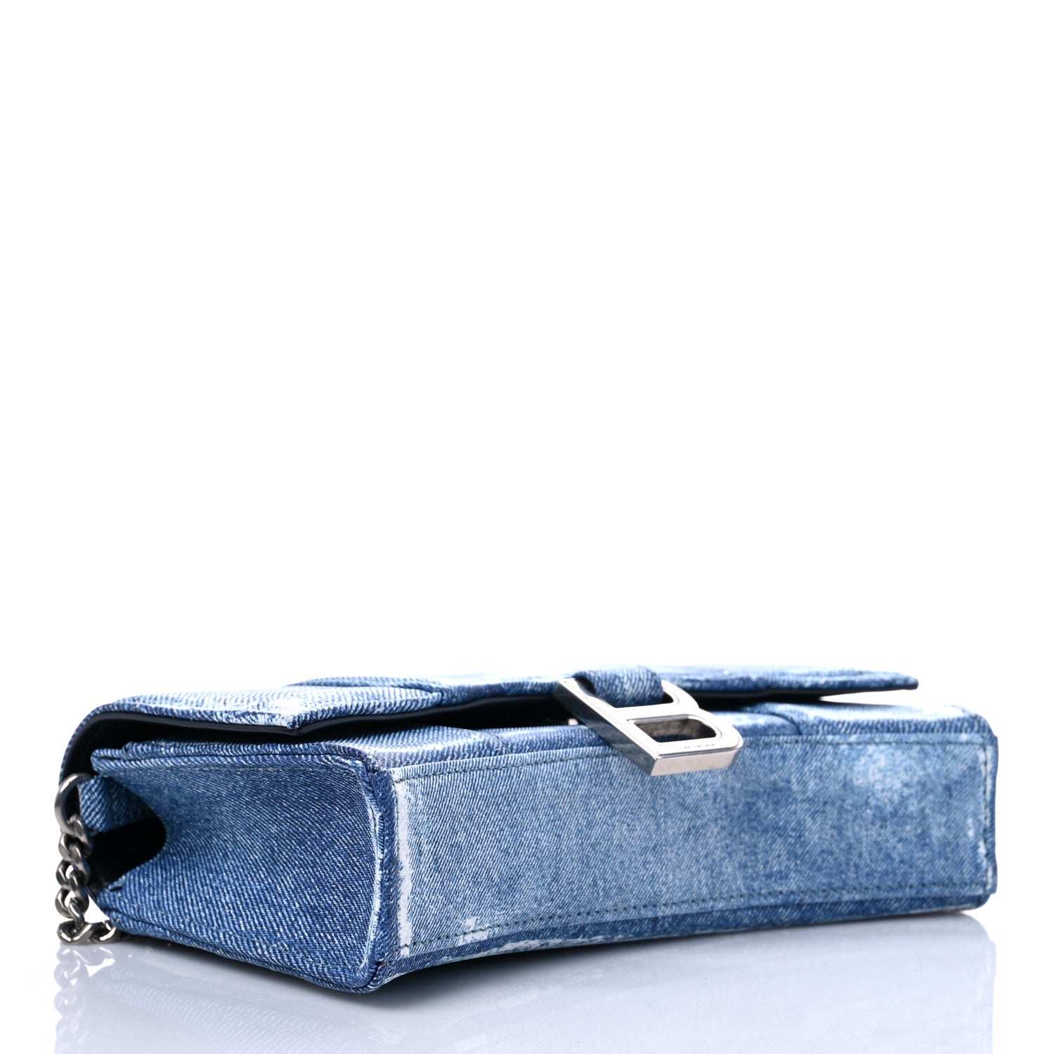 Balenciaga Nappa Denim Printed Hourglass Chain Bag Denim Blue 4 of 7