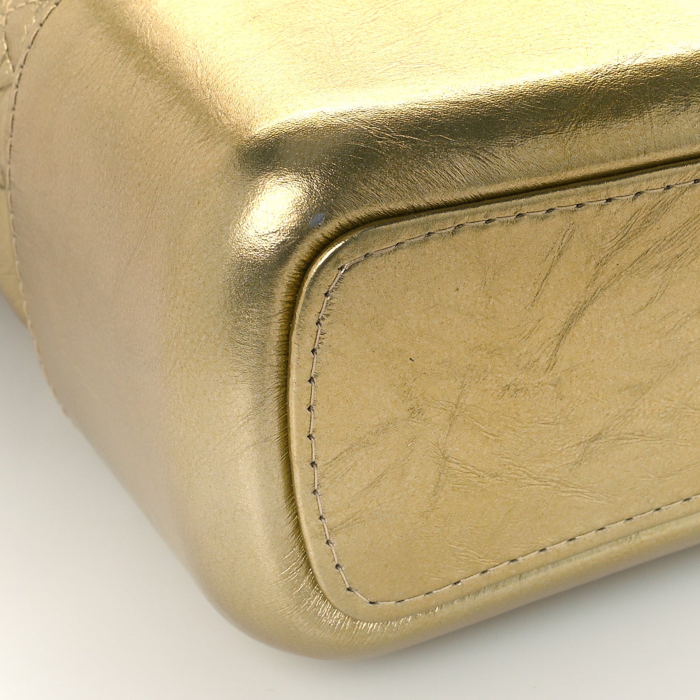 Metallic Lambskin Calfskin Quilted Medium Gabrielle Hobo Gold
