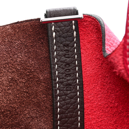 Hermes Taurillon Clemence Casaque Picotin Lock 18 PM Rouge Sellier Framboise 7 of 10