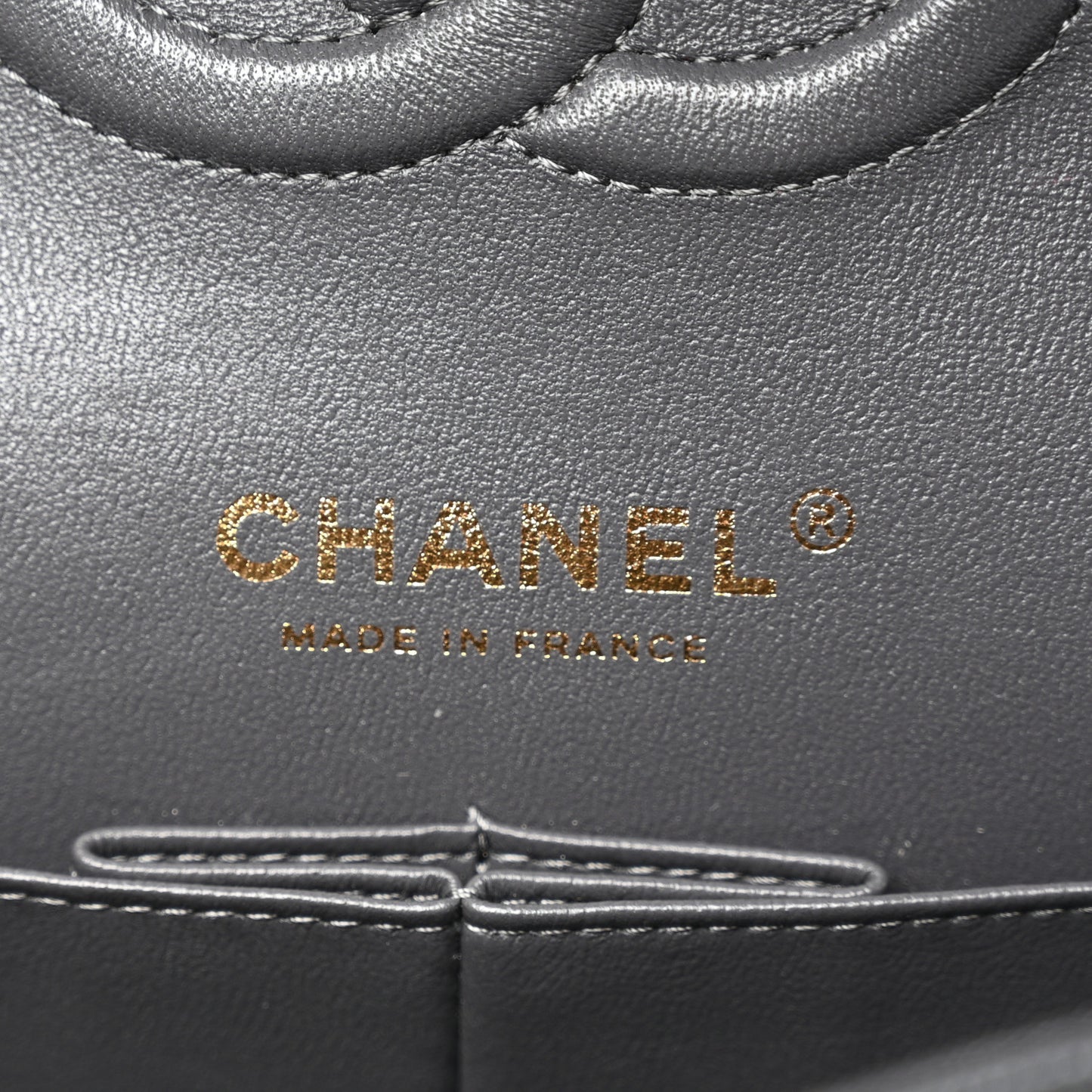 Caviar Quilted Medium Double Flap Dark Grey