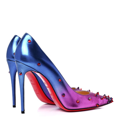 Christian Louboutin Patent Scarabe Degraspike 100 Pumps 38 Rose Digitale 4 of 8