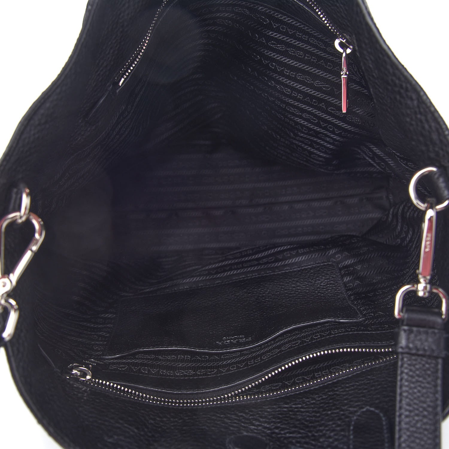 Prada Vitello Daino Shopping Tote Black 5 of 9
