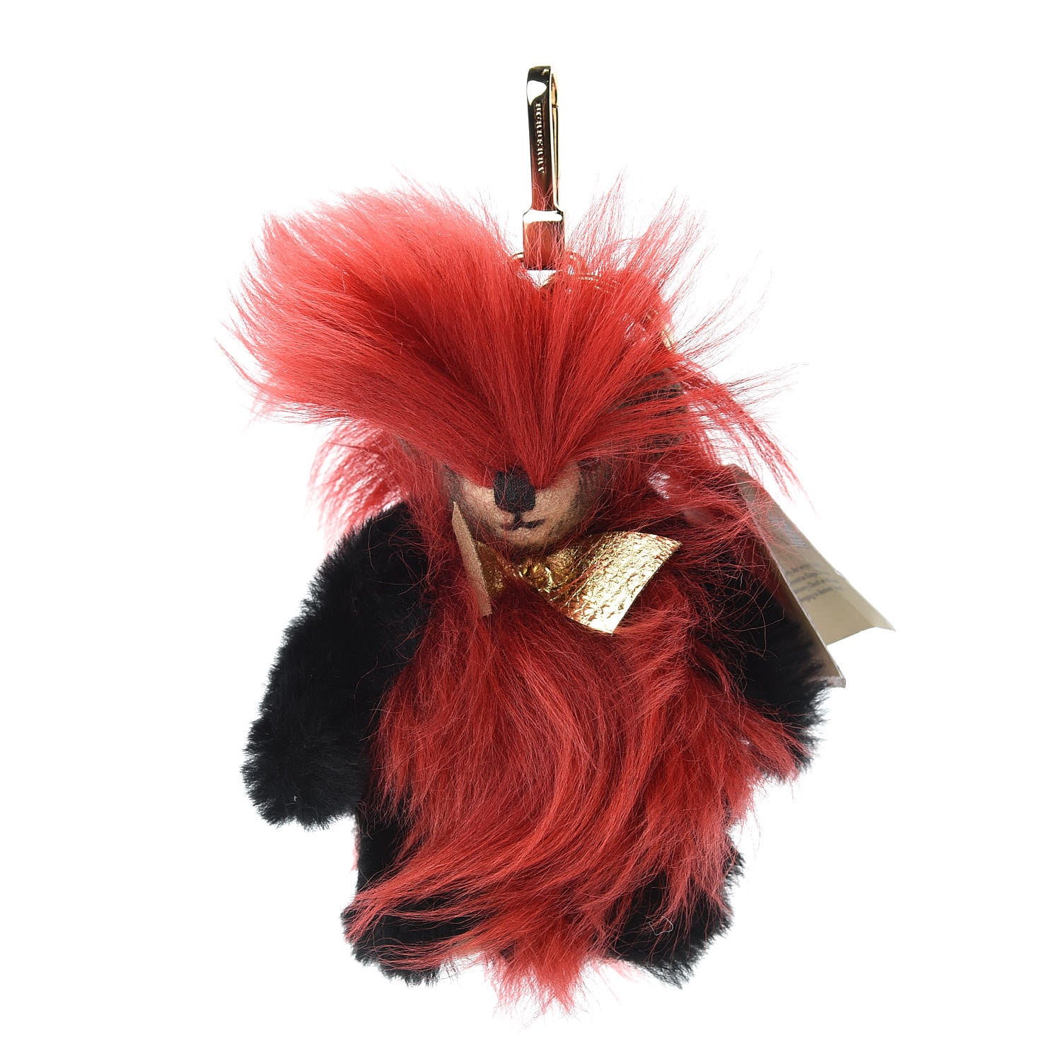 Burberry Fur Thomas Pom Pom Teddy Bear Keychain Charm Parade Red 1 of 2