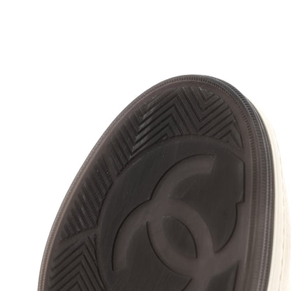 Chanel Grained Calfskin Fabric Womens Logo Sneakers 35 White Black 14 of 17