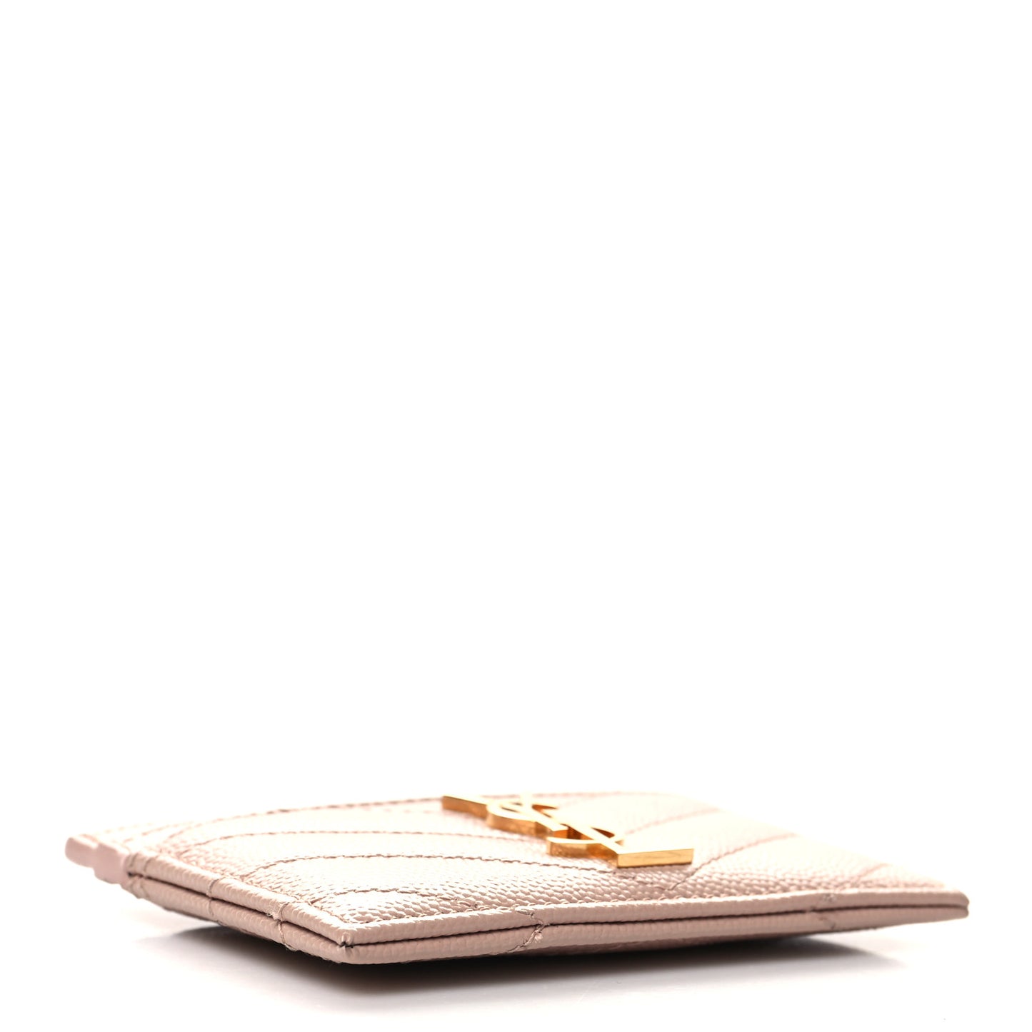 Grain De Poudre Matelasse Chevron Monogram Credit Card Case Pale Pink