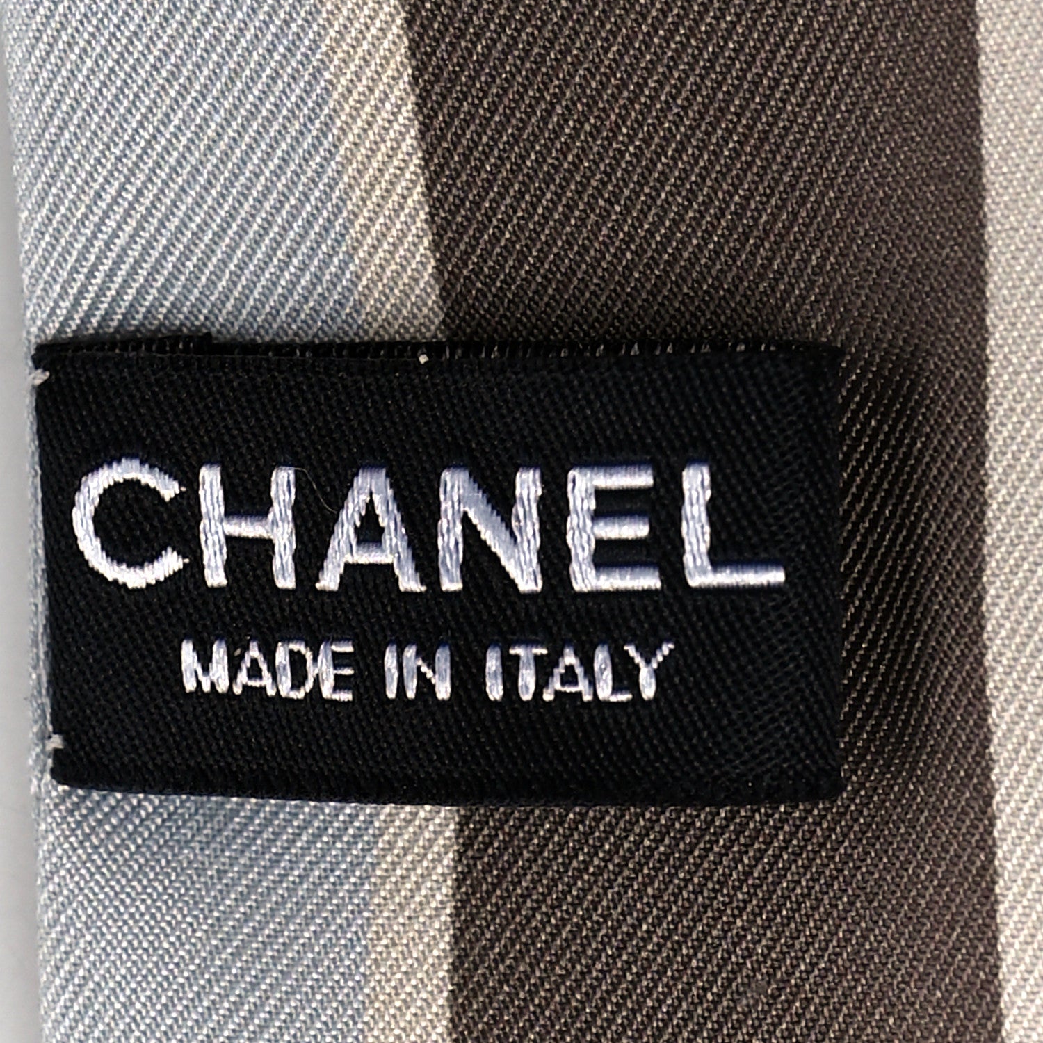Chanel Silk Coco Snow Slim Bandeau Scarf Grey 3 of 4
