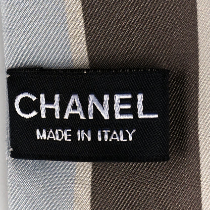 Chanel Silk Coco Snow Slim Bandeau Scarf Grey 3 of 4