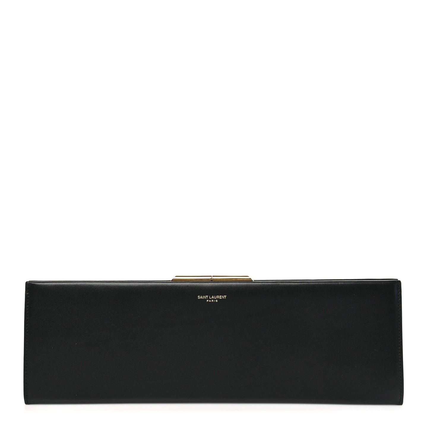 Smooth Calfskin Large Midnight Clutch Black
