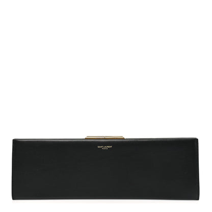 Saint Laurent Smooth Calfskin Large Midnight Clutch Black 1 of 8