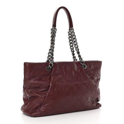 Chanel Calfskin Large Coco Pleats Tote Burgundy 2 of 12