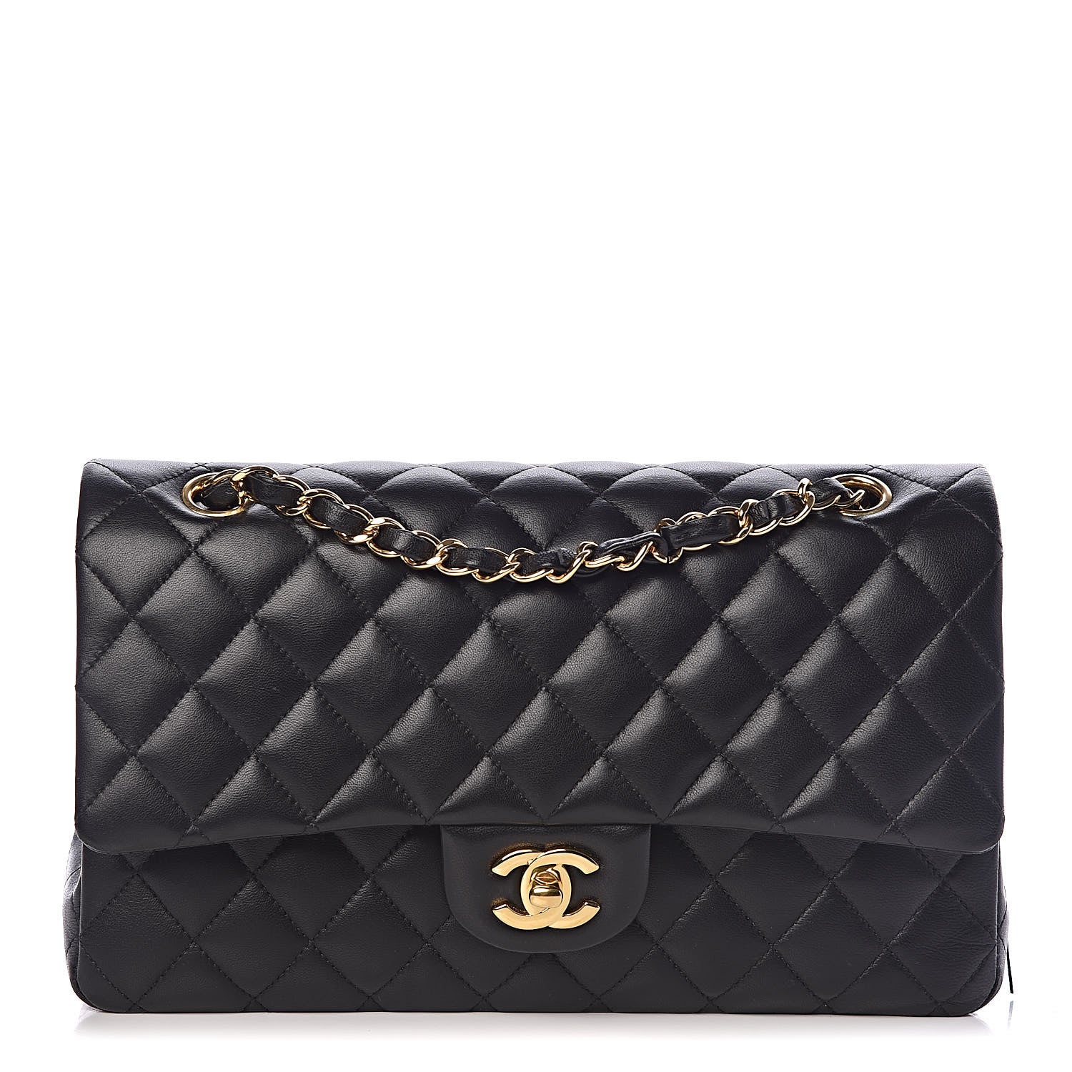 Chanel Lambskin Quilted Medium Double Flap Black 1 of 10