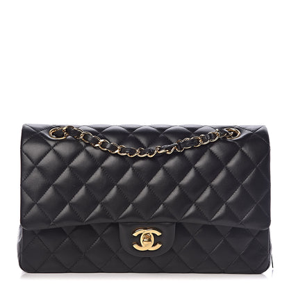 Chanel Lambskin Quilted Medium Double Flap Black 1 of 10
