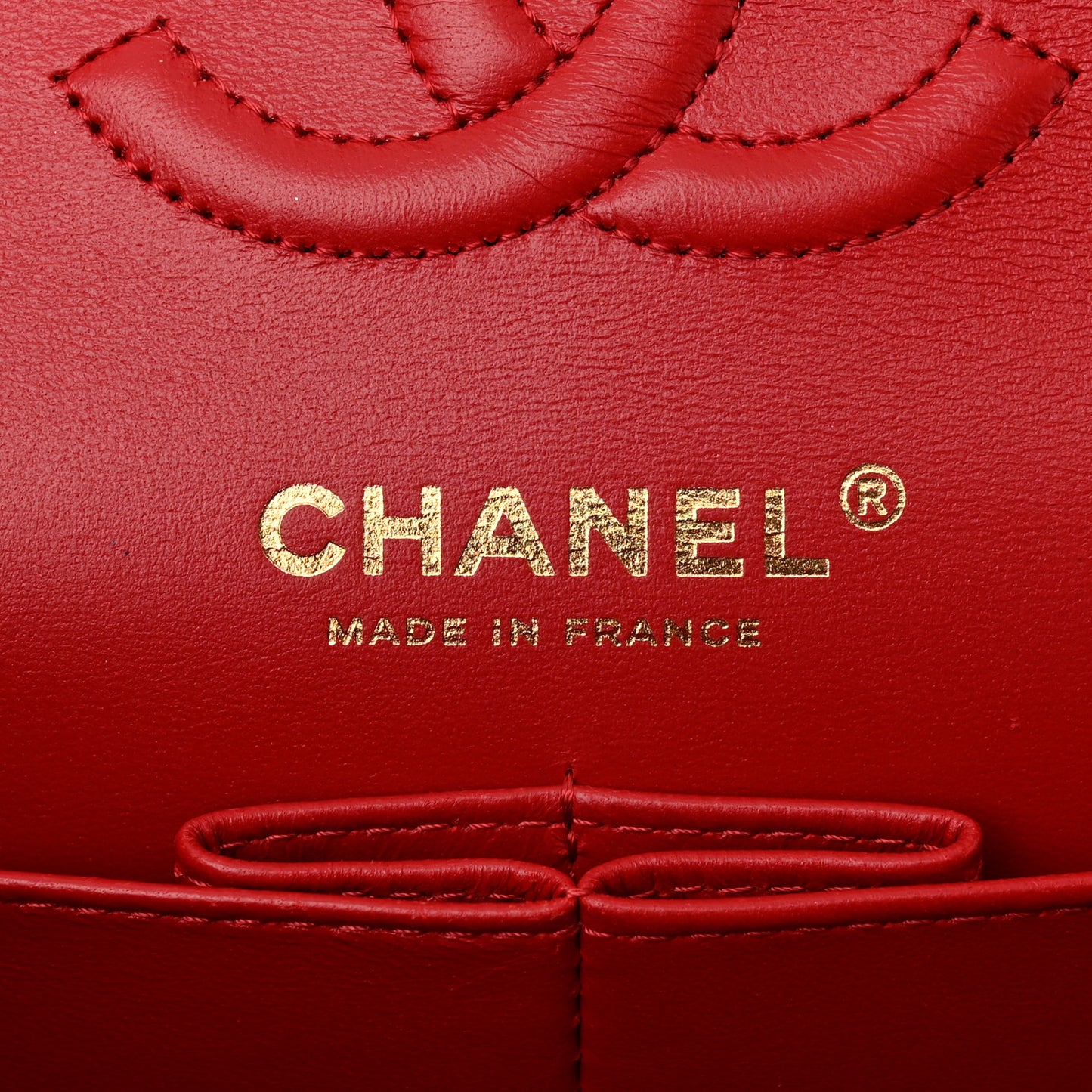 Caviar Quilted Small Double Flap Red
