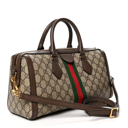 Gucci GG Supreme Monogram Web Medium Ophidia Boston Brown 3 of 10