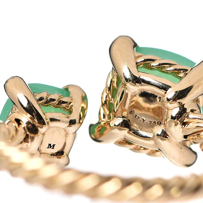David Yurman 18K Yellow Gold Diamond Chrysoprase Chatelaine Bypass Ring 52 6 4 of 4
