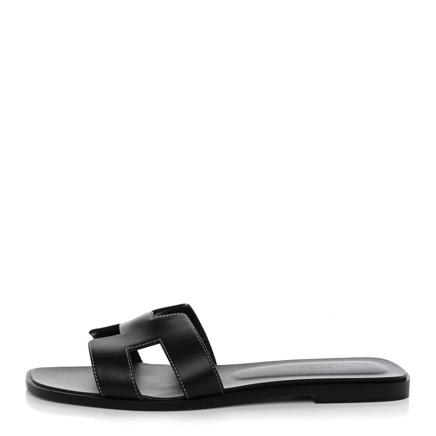 Hermes Box Calfskin Oran Sandals 41 Black 1 of 10