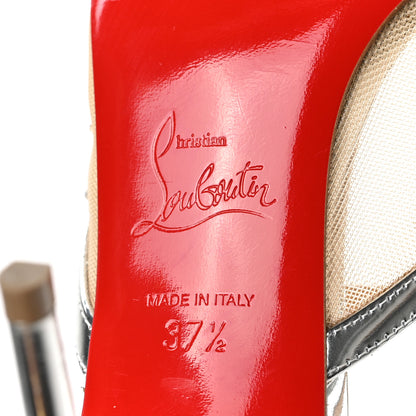 Christian Louboutin Dentelle Jacquard Strass Twistissima 85 Pumps 37.5 Silver 6 of 7