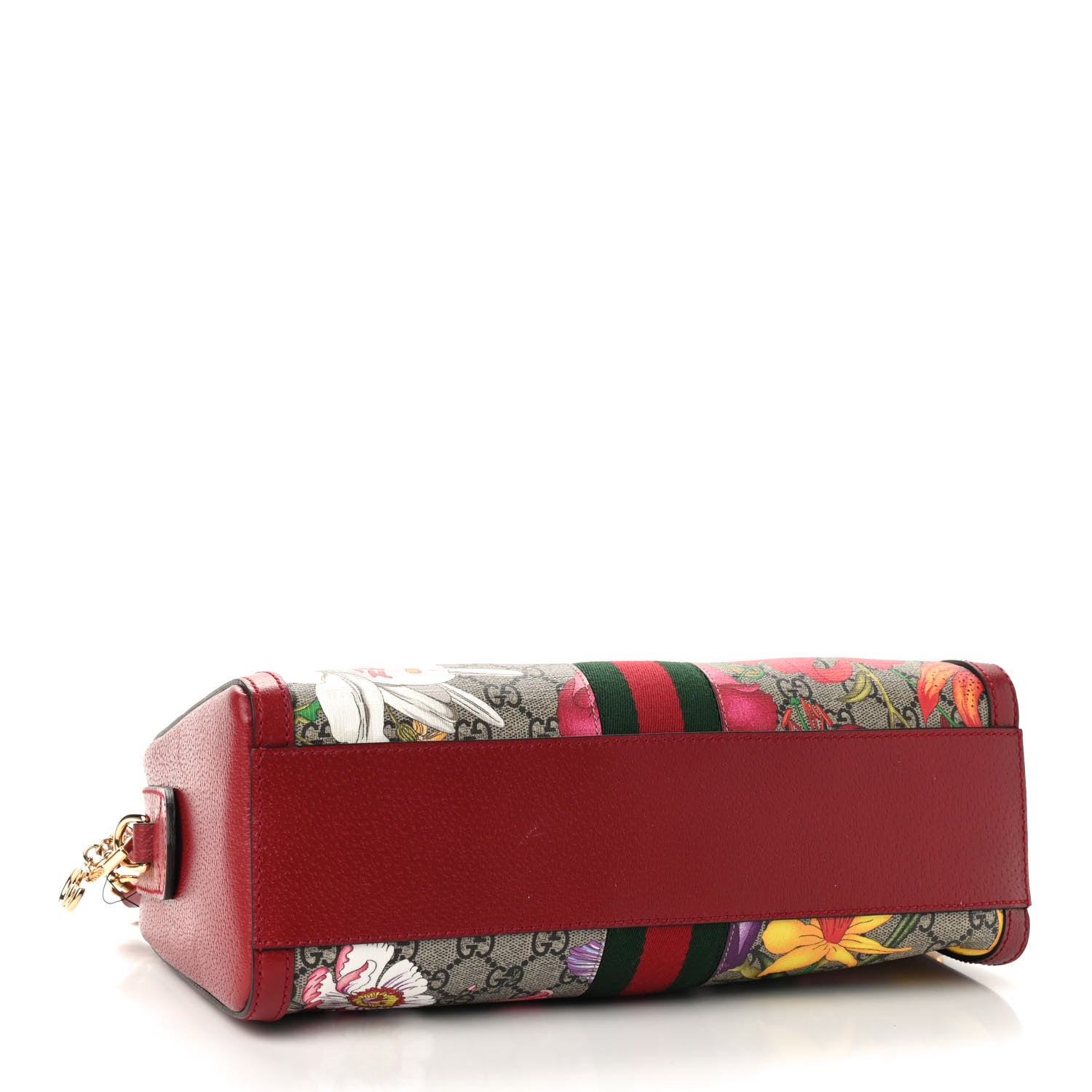 Gucci GG Supreme Monogram Flora Web Medium Ophidia Boston Red 4 of 10