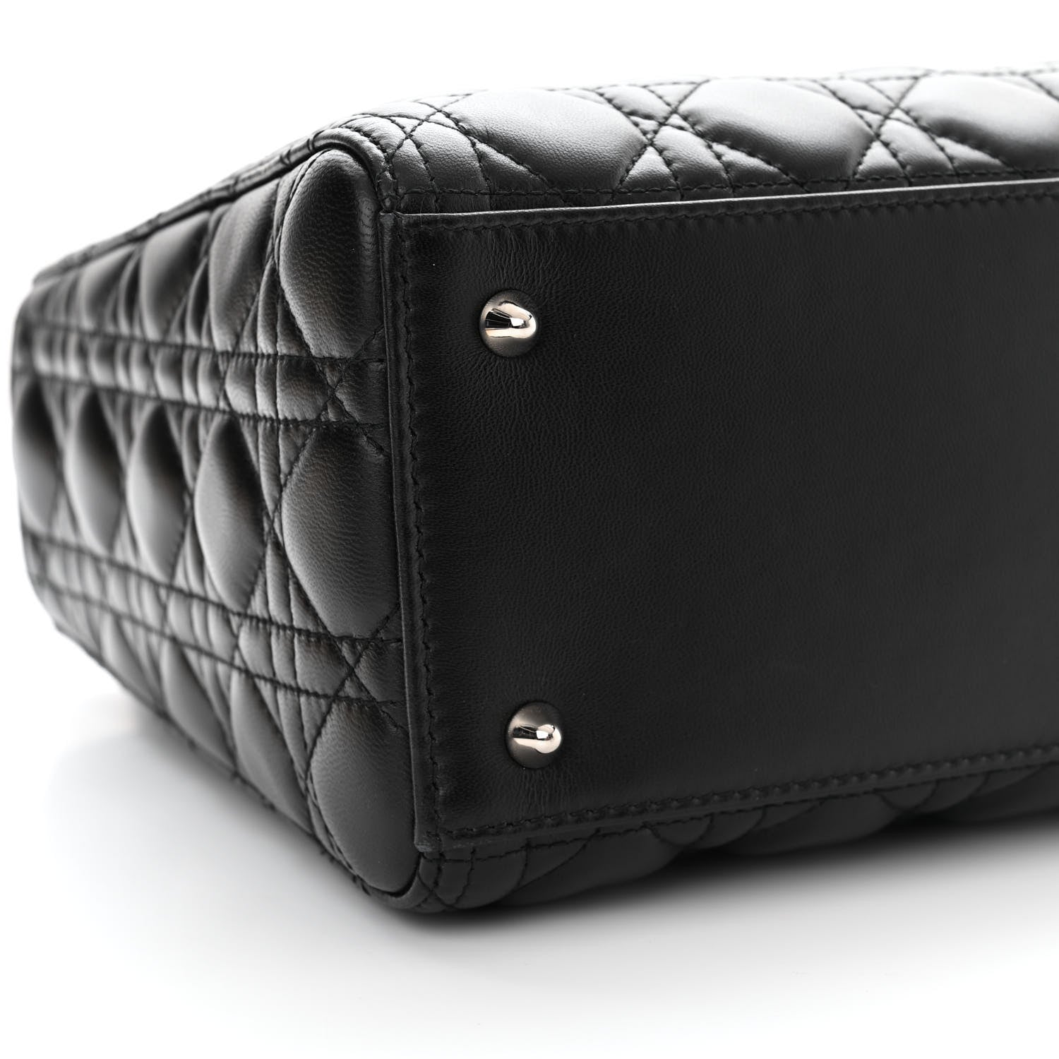 Christian Dior Lambskin Cannage Medium Lady Dior Black 9 of 12