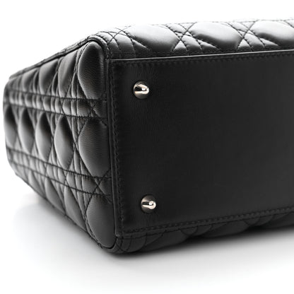 Christian Dior Lambskin Cannage Medium Lady Dior Black 9 of 12