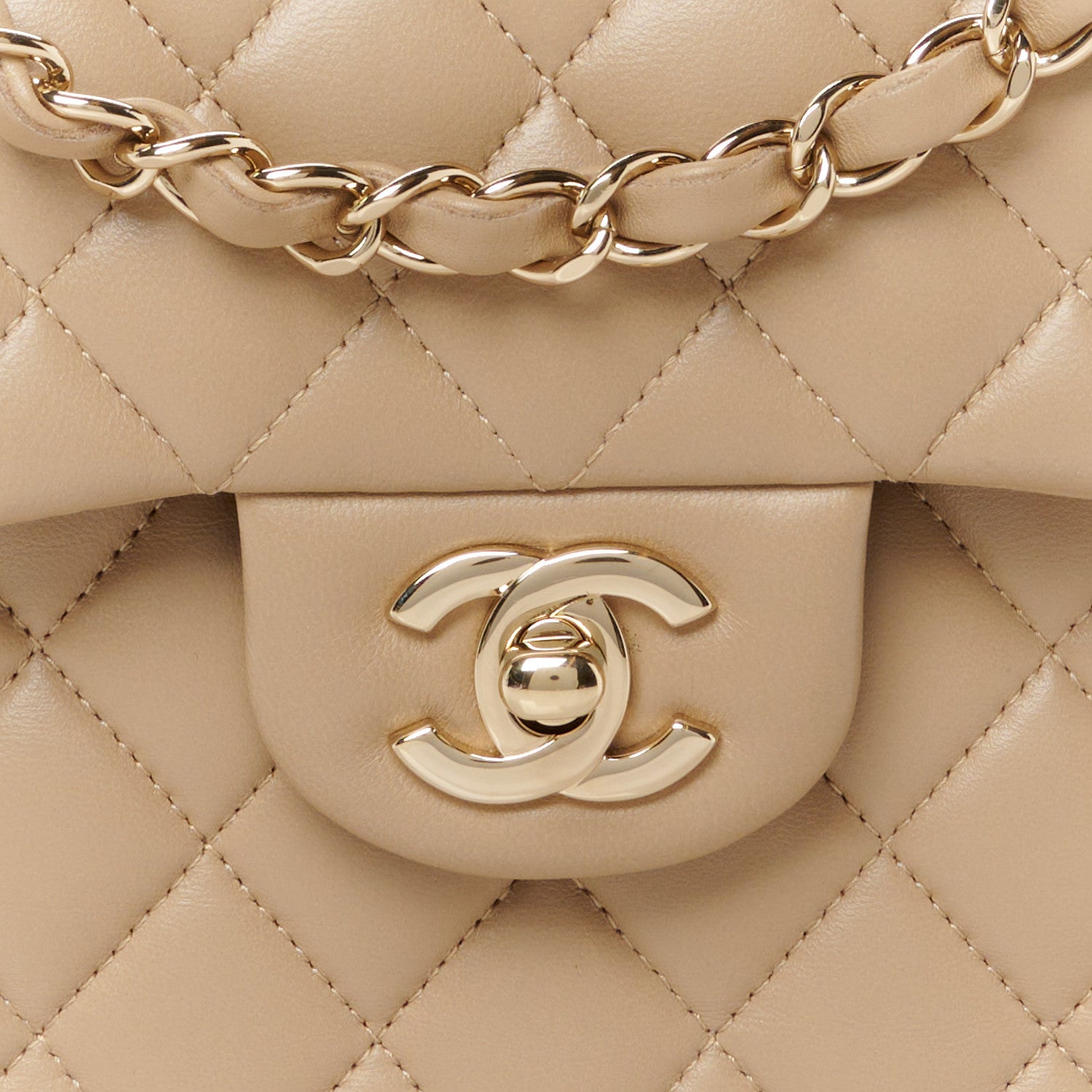 Chanel Lambskin Quilted Small Double Flap Beige 9 of 12