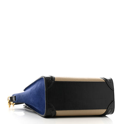 Celine Elephant Calfskin Suede Tri-color Nano Luggage Sand 4 of 13