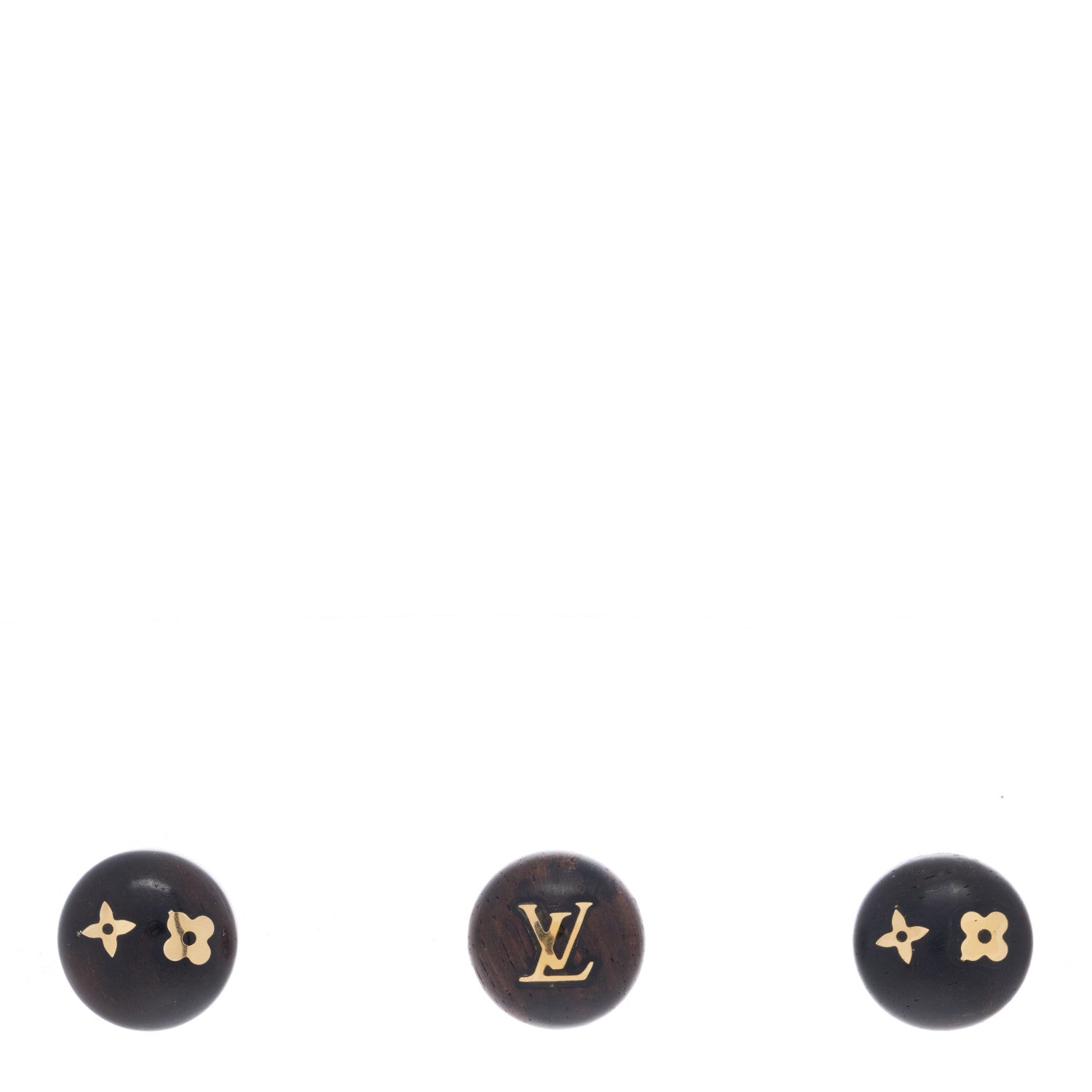 Louis Vuitton Tiger Wood Brass Silvania Stud Earrings Set of 3 1 of 3
