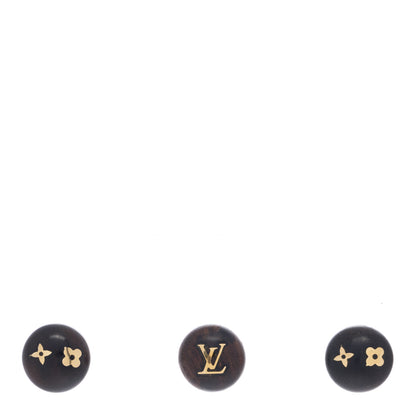 Louis Vuitton Tiger Wood Brass Silvania Stud Earrings Set of 3 1 of 3