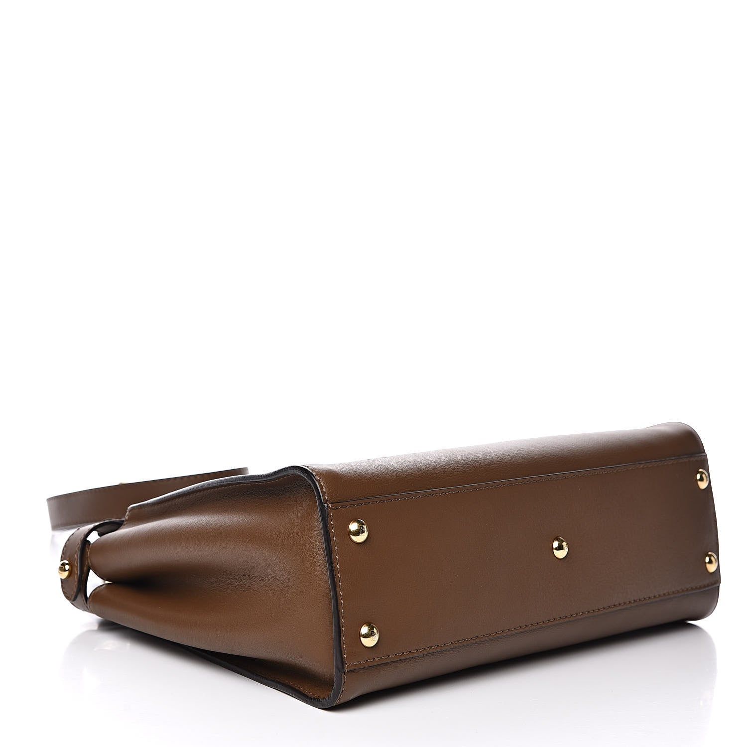 Fendi Vitello Seta Fabric Jacquard Pequin Medium Peekaboo Iconic Satchel Foresta Tobacco 4 of 11