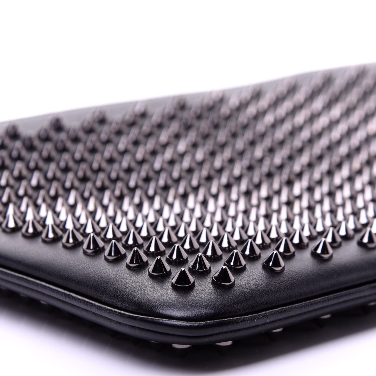 Calfskin Studded Loubiposh Clutch Black