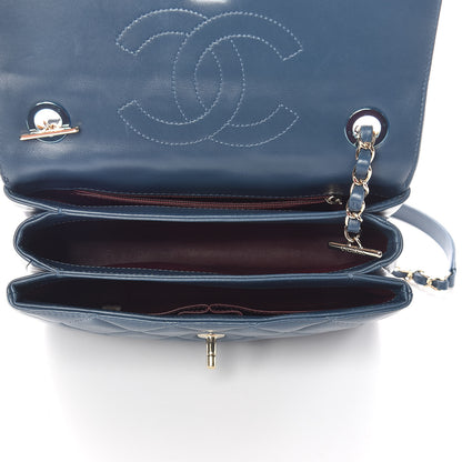 FASHIONPHILE CHANELLambskinQuiltedSmallTrendyCCFlapDualHandleBagBlue 5 of 15