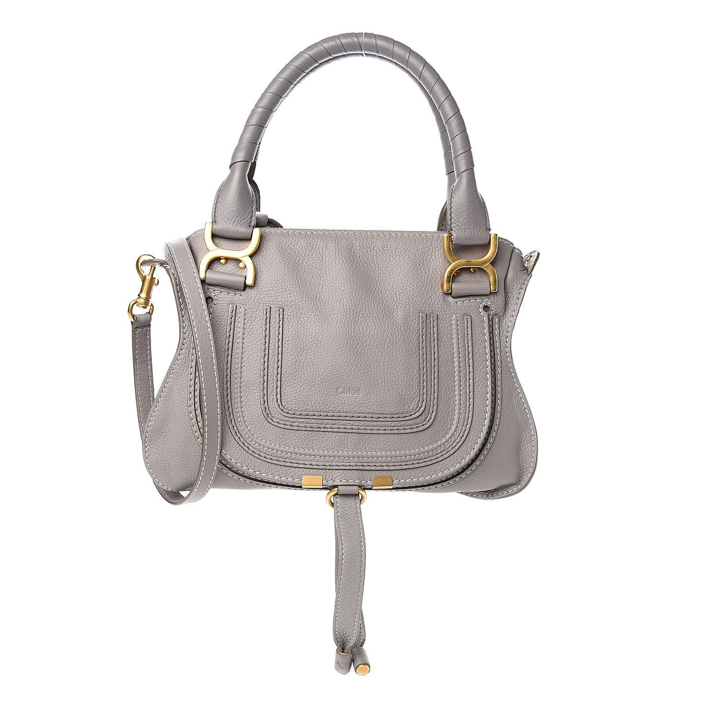 Calfskin Small Marcie Satchel Cashmere Grey