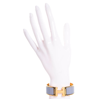 Hermes Enamel Wide Clic Clac H Bracelet GM Bleu Lin 2 of 5