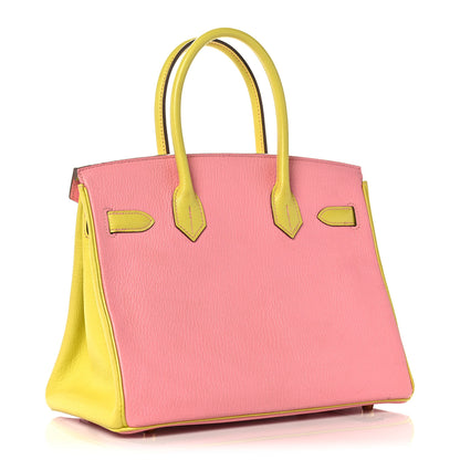 Hermes Chevre Mysore Horseshoe Birkin 30 Rose Confetti Soufre 3 of 47