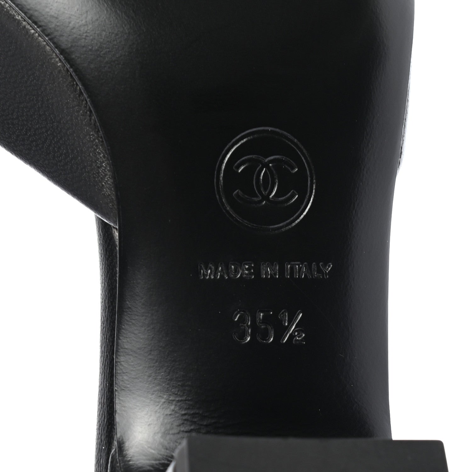 Chanel Lambskin Grosgrain Cap Toe Logo Ankle Strap Pumps 35.5 Black 6 of 8