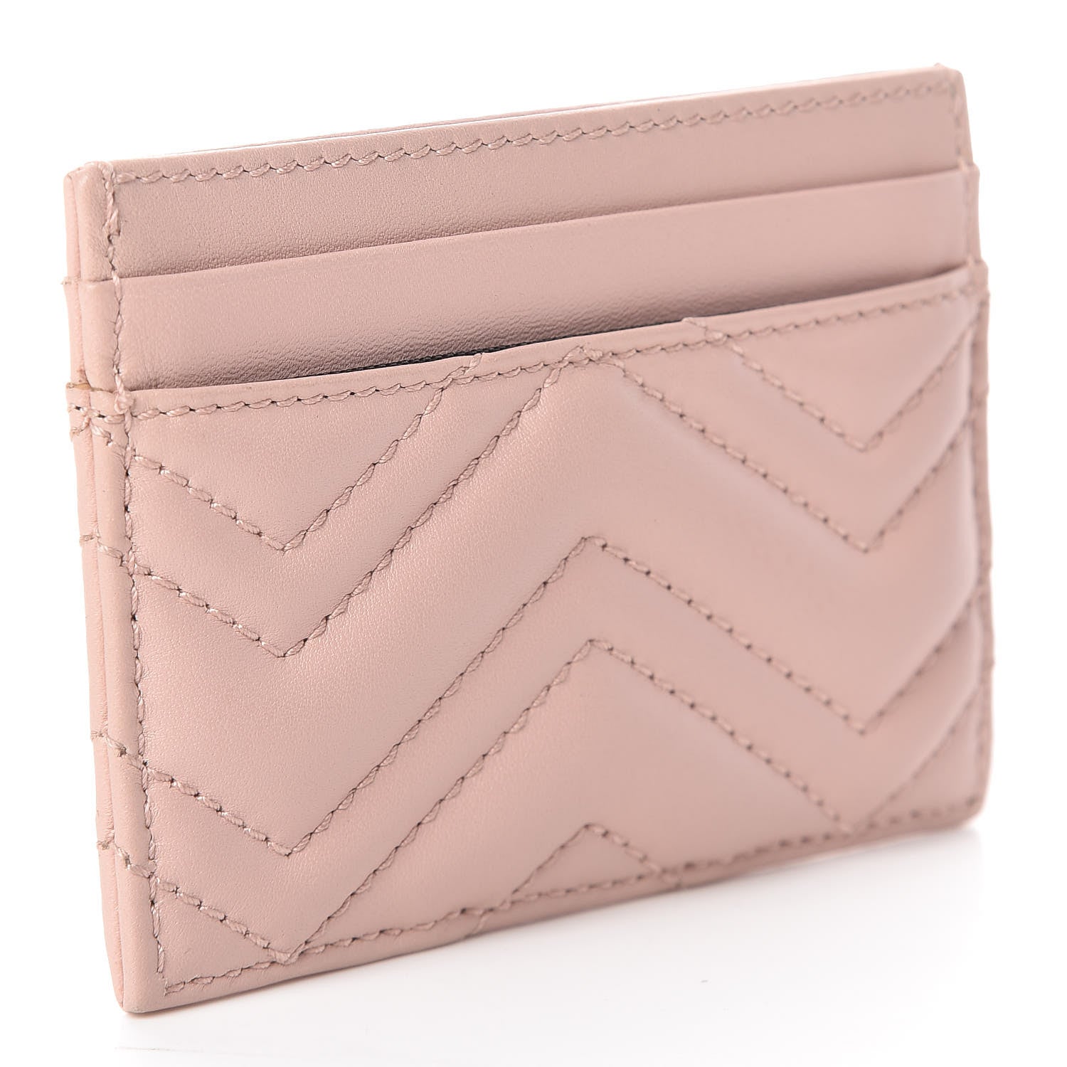 Gucci Calfskin Matelasse GG Marmont Card Holder Perfect Pink 3 of 6