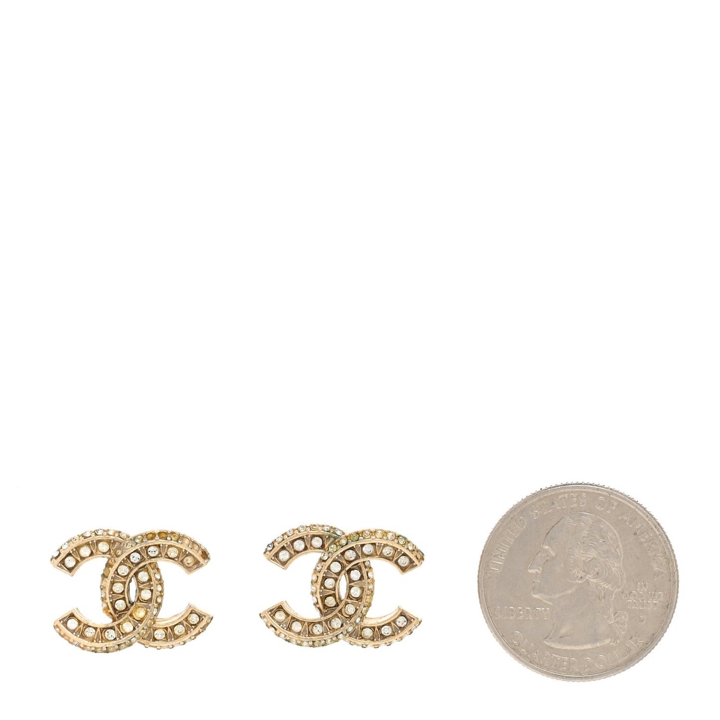Crystal Timeless CC Earrings Light Gold