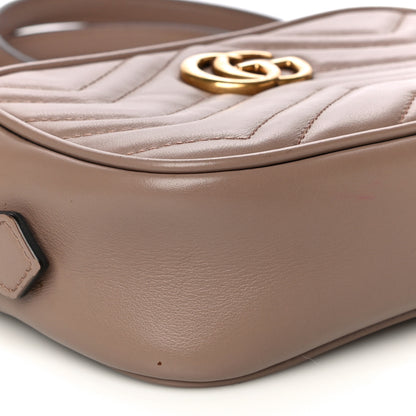 Gucci Calfskin Matelasse Mini GG Marmont Chain Shoulder Bag Porcelain Rose 9 of 19