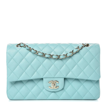 Chanel Caviar Quilted Medium Double Flap Light Blue 1 of 10