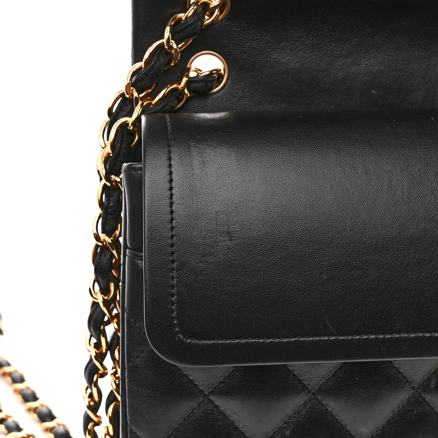 Chanel Lambskin Quilted Jumbo Double Flap Black 29 of 31