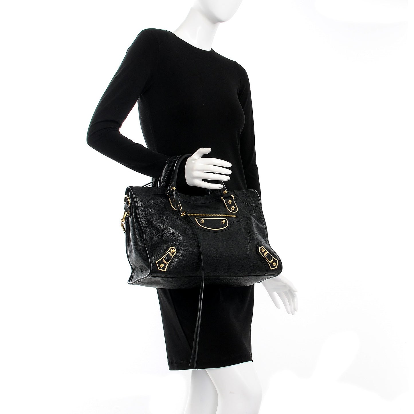 Chevre Gold Metallic Edge Hardware City Black