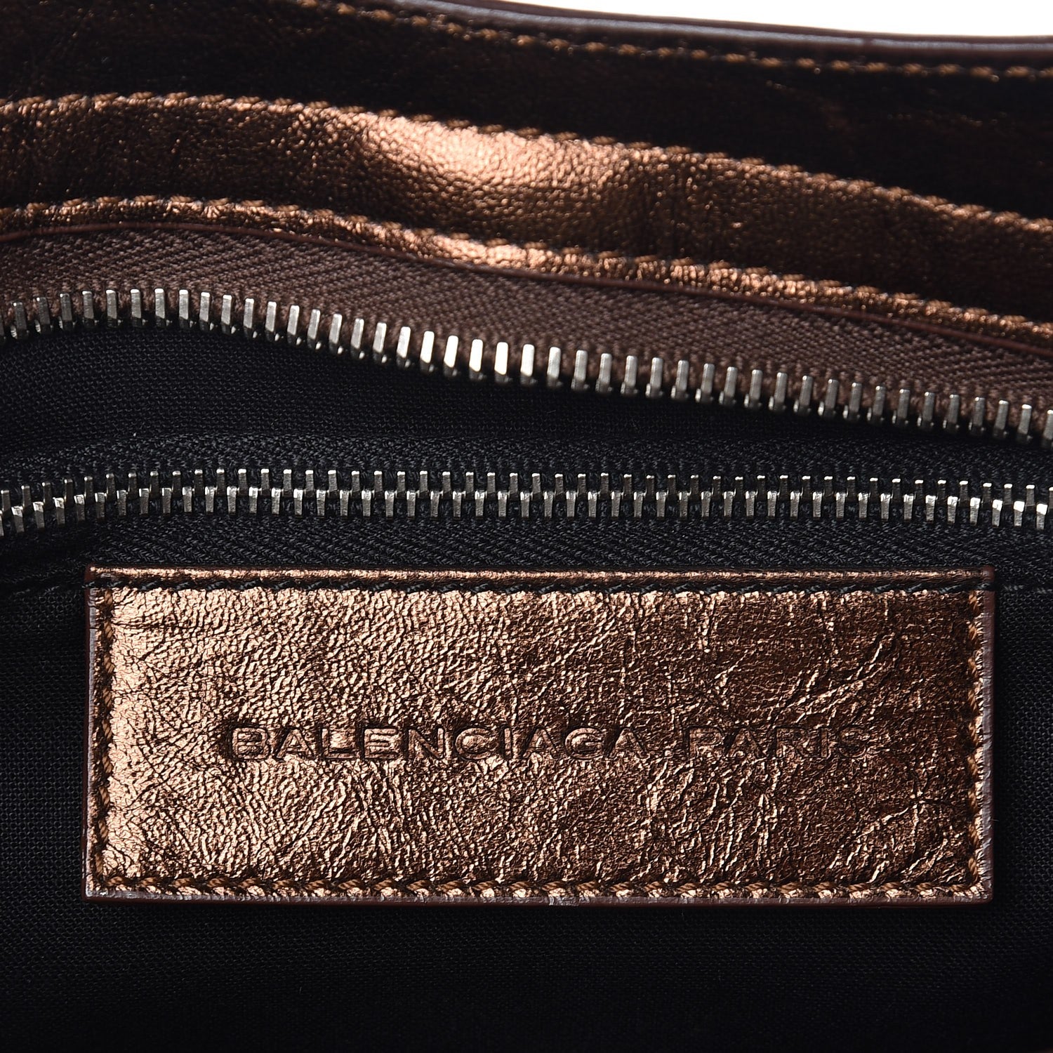 Balenciaga Metallic Agneau Classic Silver Hardware S City Sparkle Bronze 7 of 9